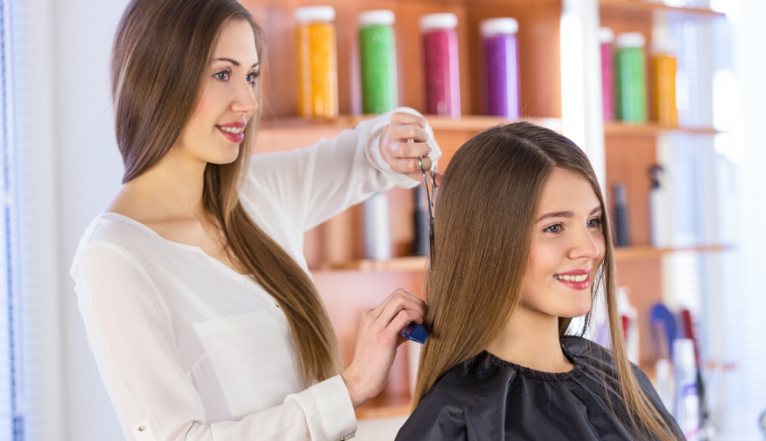 A haircut from a professional beauty salon is preferred by many.